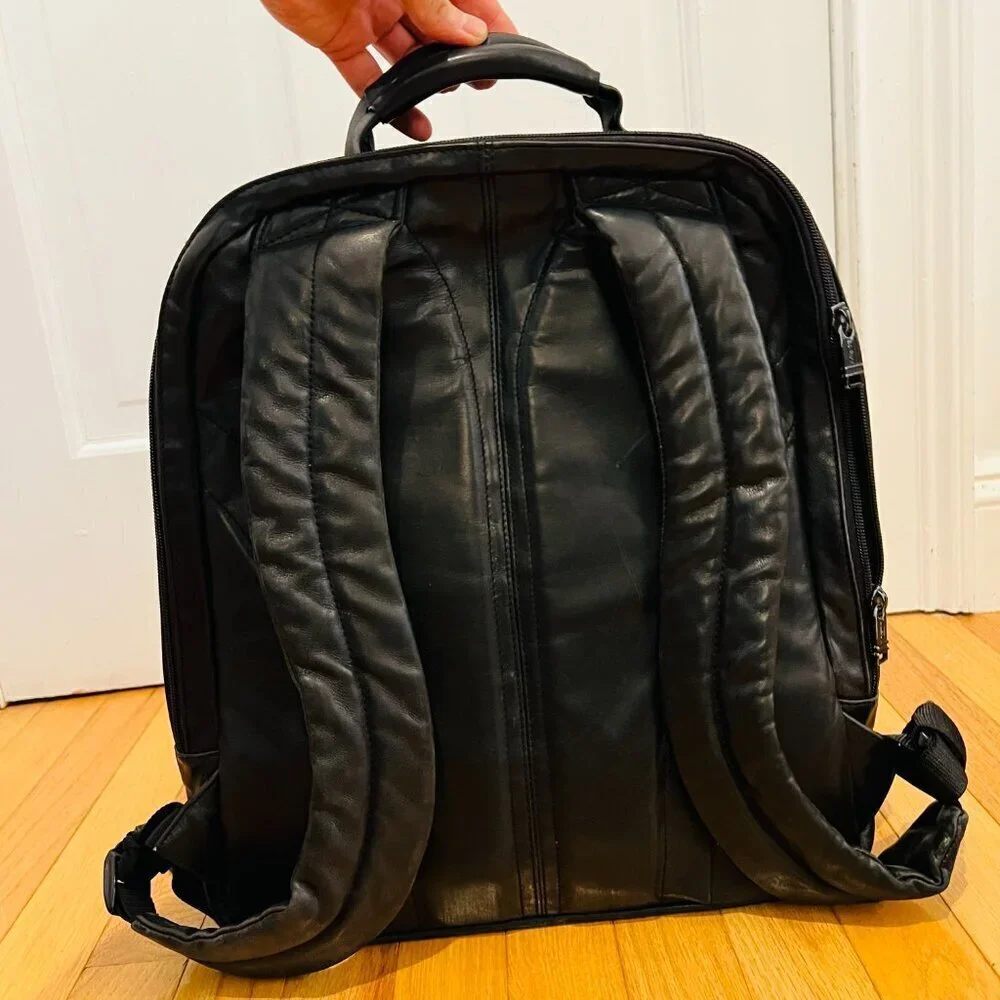 Tumi Vintage Alpha Napa Leather Laptop Backpack Carry Bag 9640D3